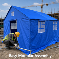 Tente d'urgence de secours en acier galvanisé, design portable, abri imperméable pour situations de crise