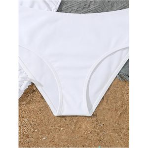 Ensemble de bikini 3 pièces pour filles, haut de bikini triangle à bretelles, taille haute avec jupe de plage, maillot de bain extensible en spandex et polyester - Product Image 5