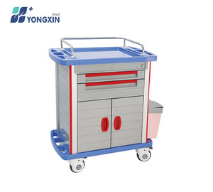 YX-MT850 Chinese Fabrikanten Medische Apparatuur Abs Geneeskunde Verpleging <span class=keywords><strong>Trolley</strong></span> Ziekenhuis Gebruikt Emergency <span class=keywords><strong>Trolley</strong></span> Voor Kliniek - Product Image 2