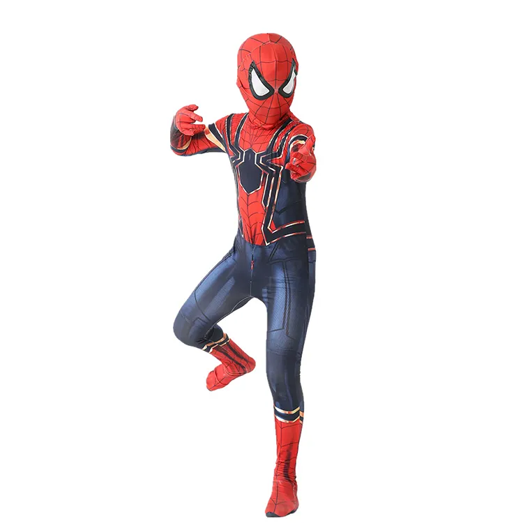 Kustom kostum Superhero anak-anak setelan Cosplay Halloween kostum Spider Man untuk anak-anak