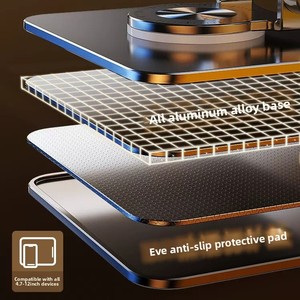 Mobile Phone Tablet <strong>Computer</strong> Desk Stand 360 Degree Rotating Aluminum Alloy Folding Lifting Smart Tracking Special <strong>Bracket</strong> 4-12 - Product Image 4