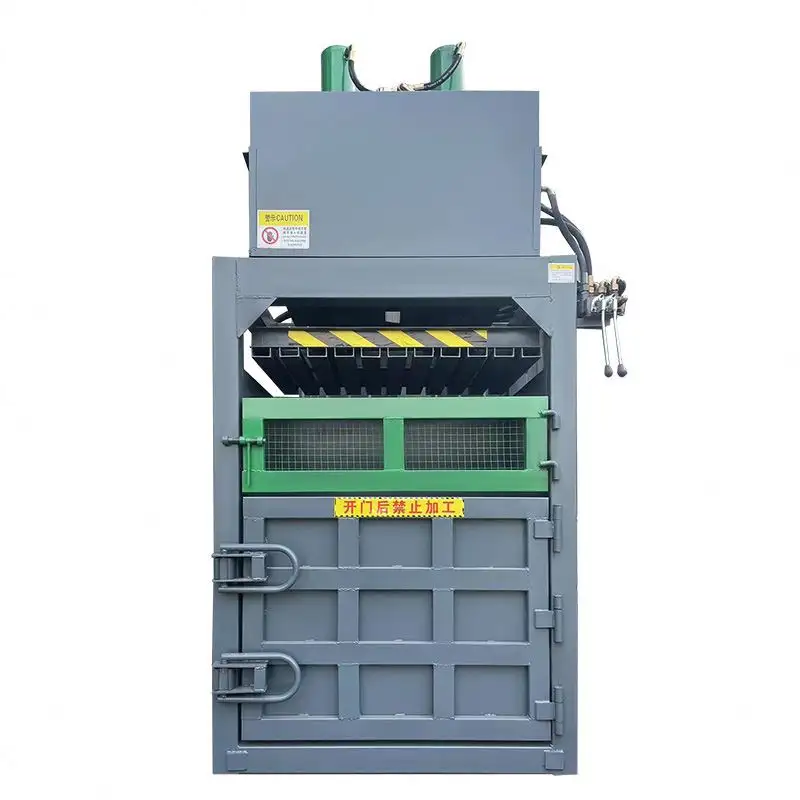 Semi Automatic Vertical Garbage Station Scrap Baler Hydraulic Baling Press Machine Cardboard Plastic 60T Baler Compactor