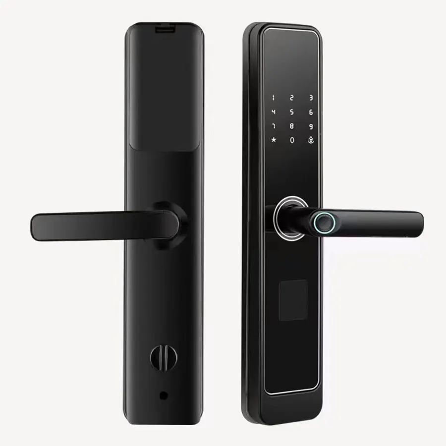 Cerraduras inteligentes electrónicas sin llave con huella dactilar, código de contraseña, cerradura de manija de puerta biométrica Digital con llave