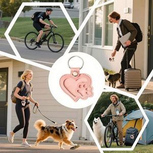Storage <b>Keychains</b> Pet Pu Leather Keychain Dog Cat Collector Key Holder for Collecting Hair Promotion Gift - Product Image 2