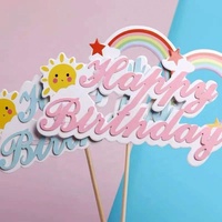 Nouveaux arrivages : Décoration de gâteau Toper pour fête d'anniversaire, décorations de gâteau, topper de gâteau arc-en-ciel avec étoile et soleil