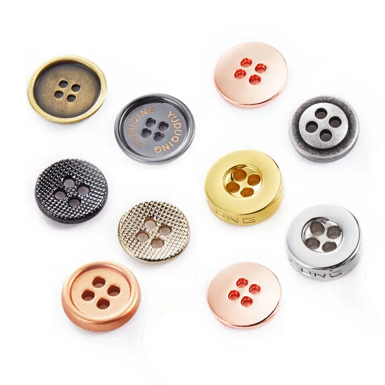 Wholesale Custom Alloy Metal Hole Sewing Small Shirt buttons for craft for man snap on buttons