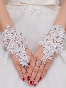 2025 <span class=keywords><strong>gants</strong></span> de mariée courts sans doigts Tulle <span class=keywords><strong>gants</strong></span> de mariage avec nœud papillon cristal saint valentin fête de mariage Cosplay accessoires - Product Image 3