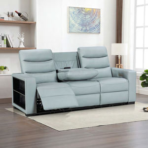 <span class=keywords><strong>Canapé</strong></span> inclinable 3 places en bois extensible <span class=keywords><strong>électrique</strong></span> moderne pour home cinéma avec porte-gobelets de rangement et recharge <span class=keywords><strong>sans</strong></span> <span class=keywords><strong>fil</strong></span> en gros. - Product Image 1