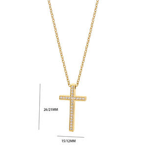 Colgantes de acero inoxidable con Cruz chapada en oro religiosa Vintage, collares de joyería de moda fina cristiana para mujer 2024 - Product Image 2