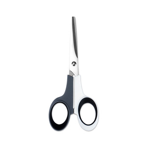 Stainless Steel Office Scissors Grayish White Straight Head For Paper Cutting Home Use - Product Image 3