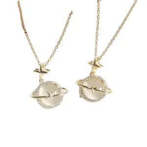 ZooYing-collar de acero inoxidable con colgante para mujer, joyería chapada en oro, Estrella geométrica de circón, nuevo estilo