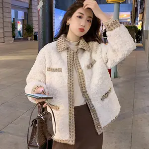 New Design Fashion Women Lamb Wool Fur Coat Wear Warm Thicken Button Cardigan Fleece Sweet Tops Jacket Outwear Casual Coat