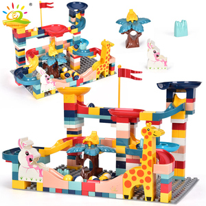 104-201 pçs corrida de mármore labirinto, diy, bolas de labirinto, funil, escorregador, tijolos de tamanho grande, brinquedos educativos para bebês - Product Image 3