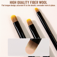 Lot de 3 pinceaux de maquillage professionnels souples pour les yeux, pinceaux coudés pour sourcils, pour le visage, outil de beauté, logo personnalisé