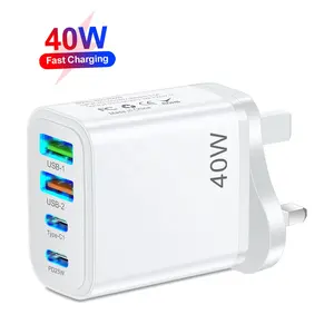New 40W USB Power Adapter Type C Fast Charging Wall Mobile Phone Charger 25W PD Type C 4 Interface for Xiaomi iPhone 14 13 12