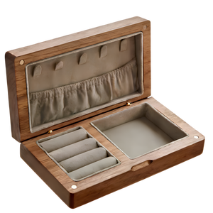 Boîte à bijoux personnalisée en bois couleur cerise avec fermeture magnétique à charnière, idéale pour la maison, le rangement de la garde-robe, un cadeau pour femme. - Product Image 1