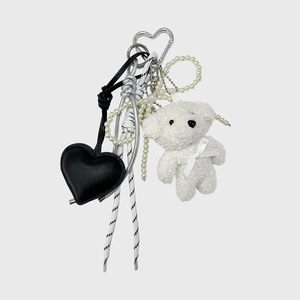 Sac en peluche imprimé léopard <span class=keywords><strong>marron</strong></span> JS avec porte-clés pour cadeaux de fête, petits animaux en peluche porte-clés pour femmes et filles - Product Image 4