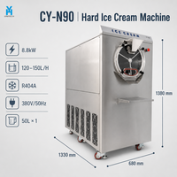 UNITECH CY-N90 Machine à glace dure et gelato italien haute productivité, 8800W, 120-150L/H, pour desserts glacés professionnels