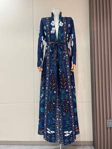 <span class=keywords><strong>Abbigliamento</strong></span> da viaggio Dubai da <span class=keywords><strong>donna</strong></span> stampato abito mediorientale di grandi dimensioni a pieghe abito Casual lungo musulmano Abaya abito da <span class=keywords><strong>donna</strong></span> - Product Image 6