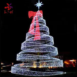 Oropel inflable gigante para decoración, bola artificial moderna con espiral iluminada para árbol de Navidad, venta al por mayor con luces, 2023