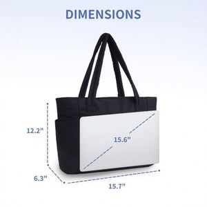 For New Stylish Womens Nylon Laptop Handbag with Zipper Travel Tote Quilted Design - Product Image 4