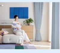 Cortinas Opacas de Chenilla de Doble Cara del Mismo Color, de Poliéster, Color Sólido, para Dormitorio, Juego Completo de Barra de Alta Gama, Personalizadas y Sencillas