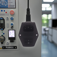 Prise murale trois-en-un EN60320 250V pour l'industrie hospitalière, avec prise d'entrée C14 + porte-fusible double + interrupteur à bascule DPST, entrée d'alimentation 10A