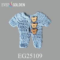 EG25109 9X7,5CM Mini-Baby-Strampler-Puppenoutfit für Recuerdos de Bautizo mit Bärenknopf als Babyparty-Gastgeschenk für Taufe