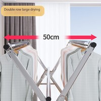 Séchoir à linge télescopique à double poteau pliable en acier inoxydable pour balcon, pour usage intérieur/extérieur, vente en gros