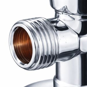 Robinet d'arrêt d'angle en laiton sans plomb chromé 1/2'' pour l'alimentation en eau des toilettes et des lavabos - Product Image 4