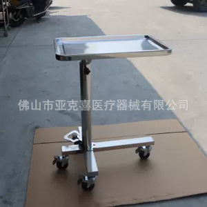 Thickened stainless steel medical cross-<b>leg</b> pneumatic tray trolley, <b>height</b> <b>adjustable</b>, movable. - Product Image 3