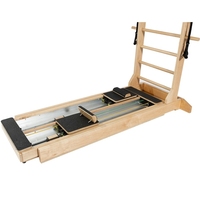 Appareil d'entraînement de Pilates vertical haut de gamme pour l'équilibre corporel, avec cadre en bois d'érable, base à chariot coulissant bidirectionnel et sangles de résistance
