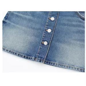 กระโปรงยีนส์ผู้หญิงทรงวินเทจเอวสูงคุณภาพดีมีกระเป๋าแฟชั่นใหม่ประจำฤดูร้อนปี 2025 - Product Image 3