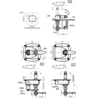 YH1989 T poignée pliante Compression loquet came serrure clé déverrouiller acier et alliage de Zinc serrure de porte pour utilisation de la boîte à outils