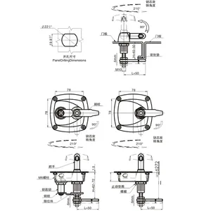 Yh1989 T Xử Lý Gấp Nén Chốt Cam Khóa Key Mở Khóa Thép Và Kẽm Hợp Kim Cửa Khóa Cho Hộp Công Cụ Sử Dụng - Product Image 4