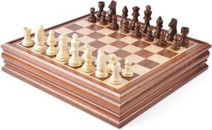 15 inch cờ vua và cờ Hội Đồng Quản trị trò chơi bộ với <span class=keywords><strong>2</strong></span> thêm nữ hoàng gỗ Hội Đồng Quản trị hộp với lưu trữ, cổ điển <span class=keywords><strong>2</strong></span> trong <span class=keywords><strong>1</strong></span> Bộ cờ vua - Product Image 2