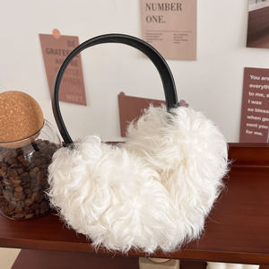 Paraorecchie in pelliccia di <span class=keywords><strong>agnello</strong></span> naturale moda invernale paraorecchie riccioluti in pelliccia con copricetto pieghevole in pelliccia - Product Image 4