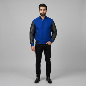 FINER THREADS <b>Fleece</b> Winter Team Uniform Men's College <b>Jackets</b> Wholesale Breathable Stand Collar Customized Varsity <b>Jacket</b> - Product Image 1