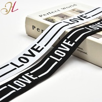 Hualiu Venta de fábrica Negro Blanco Nylon Jacquard Web Cinta elástica Ropa interior Cintura Letra logo Diseño Correas elásticas