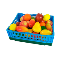 Caisse à légumes pliable en plastique maillé pour supermarché, grande capacité, pour usage agricole, panier de rangement ventilé pour le transport des œufs