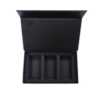 Boîte cadeau rigide magnétique noire personnalisée avec insert en mousse EVA, impression couleur CMYK, ensemble de produits multi-pièces, emballage de luxe pour montre