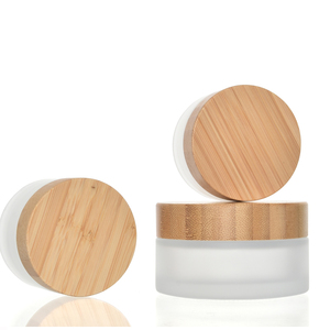 Custom Laser Logo Bambú Envase cosmético Plano 5G-200ml Crema facial Frascos de vidrio Tapón de rosca 50ml - Product Image 6