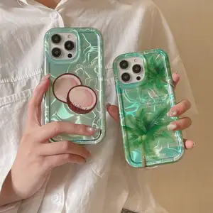 Popular elements for iPhone 15 Pro Max Green Coconut IMD Shockproof Case for iPhone 14 13 12 Pro Coconut Trees Fashion Covers