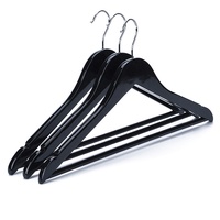 Perchas vente en gros, vêtement personnalisé, logo, cintre de costume en vrac, cintres noirs, vêtements, cintre en bois noir