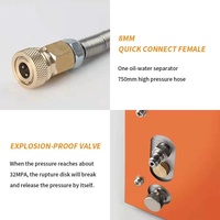 Mini compresseur d'air 12v 220v 110v 300bar Pompe PCP portable à arrêt automatique avec transformateur intégré