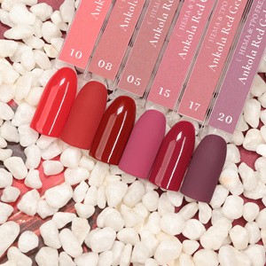 ยาทาเล็บเจลสีแดง Ankola ปราศจากสาร HEMA และ TPO สีแดงเชอร์รี่พริก ติดทนนาน สีแดงไวน์ เชอร์รี่  สำหรับยูวีแอลอีดี  รับทำโลโก้ตามสั่ง - Product Image 6