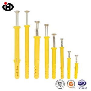 Cheville murale en plastique jaune avec kit de vis, tailles assorties, pour <span class=keywords><strong>fixation</strong></span> légère <span class=keywords><strong>sur</strong></span> briques, béton et murs - Product Image 2