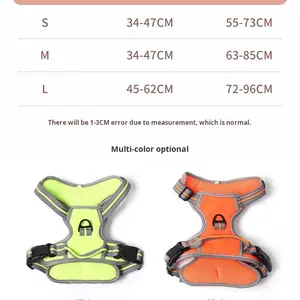 Rompi poliester reflektif modis, rompi jalan anjing, <span class=keywords><strong>Harness</strong></span>, penutup tombol empuk, untuk anjing sedang/besar, pengambil emas - Product Image 2