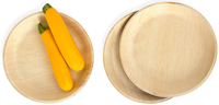 Assiettes jetables en bambou biodégradables, assiettes à feuille de palmier rondes pour les événements d'entreprise, nouvelle collection