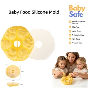 Stampi in Silicone 3D a Forma di Animali e Cartoni Animati per Alimenti per Bambini, Torte, Gelati, Riutilizzabili e Pieghevoli, Personalizzabili per la Festa della Mamma - Product Image 2